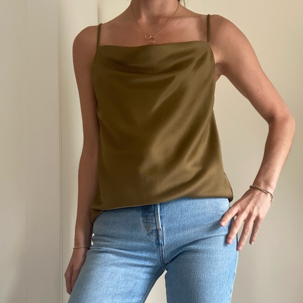Green tank top - silky material - ASOS